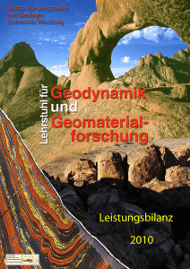 Leistungsbilanz des Lehrstuhls für Geodynamik und