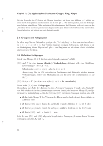 Kapitel II: Die algebraischen Strukturen Gruppe, Ring, Körper § 3