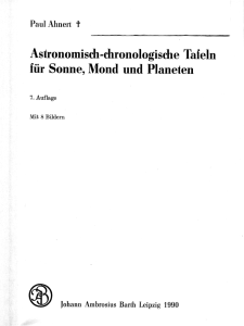 Astronomisch-chronologische Tafeln für Sonne, Mond und Planeten