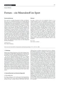 Ferrum – ein Mineralstoff im Sport - Schweizerische Gesellschaft für