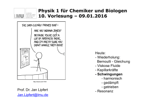 Physik 1 für Chemiker und Biologen 10. Vorlesung – 09.01.2016