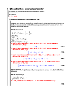 1.) Neue Sicht der Binomialkoeffizienten