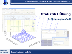 Statistik I Übung – Statistik und Tabellenkalkulation?