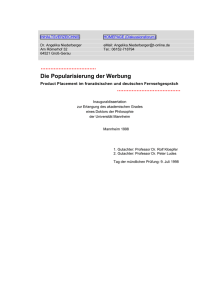 Die Popularisierung der Werbung - MADOC
