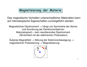 Magnetisierung der Materie Magnetisierung der Materie