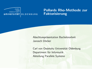 Pollards Rho-Methode zur Faktorisierung