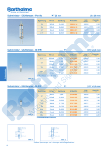 BI-PIN Subminiatur - Glühlampen