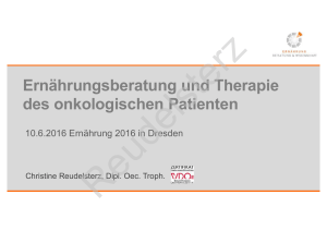 Ernährungsberatung und Therapie des onkologischen Patienten