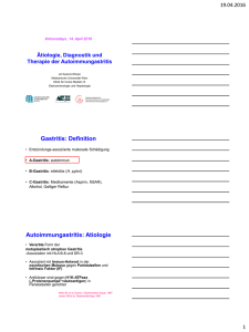 Ätiologie, Diagnostik und Therapie der Autoimmungastritis