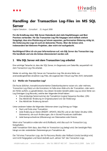 Handling der Transaction Log-Files im MS SQL Server