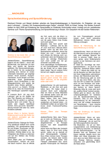 Sprachentwicklung und Sprachf&ouml;rderung Ein Gespr&auml;ch mit den