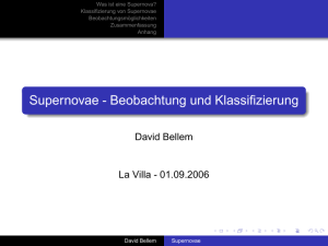 Supernovae - Beobachtung und Klassifizierung