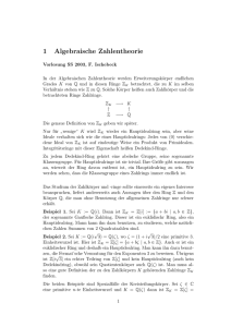 1 Algebraische Zahlentheorie