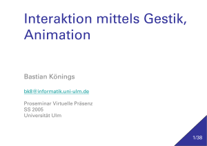 Interaktion mittels Gestik, Animation