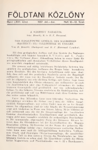 Földtani közlöny 67. évf. 10-12. sz. (1937.)