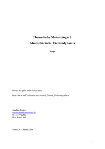 Theoretische Meteorologie I: Atmosphärische Thermodynamik