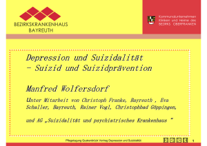 Depression und Suizidalität - Suizid und Suizidprävention