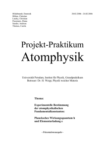Atomphysik 1 - Universität Potsdam