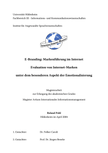 E-Branding: Markenführung im Internet Evaluation von Internet