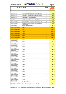 Materia Medica Englisch AUTOR TITEL