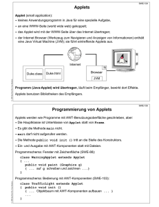 Applets Programmierung von Applets