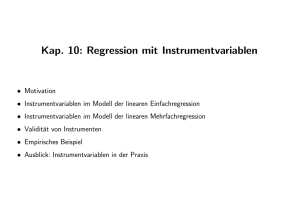 Kap. 10: Regression mit Instrumentvariablen