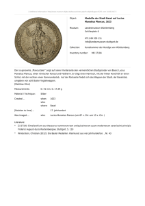 Object: Medaille der Stadt Basel auf Lucius Munatius Plancus, 1623