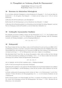 11. Übungsblatt zur Vorlesung Physik für Pharmazeuten 38