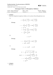 Lösungen Serie 2 (Komplexe Zahlen)