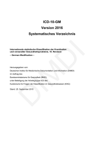ICD-10-GM Version 2016 Systematisches Verzeichnis