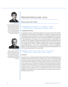 Preisentwicklung 2015 - Statistisches Bundesamt