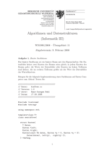 Übungsblätter Algorithmen und Datenstrukturen III/9900