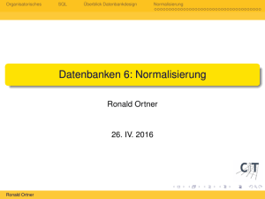 Datenbanken 6: Normalisierung