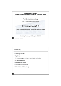 Finanzwirtschaft 2 - Wiwi Uni-Frankfurt - Goethe
