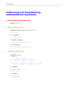 Umformung und Vereinfachung mathematischer Ausdrücke
