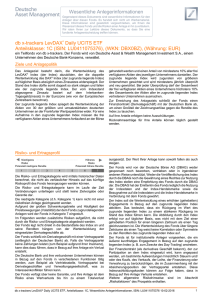 Wesentliche Anlegerinformationen db x-trackers LevDAX