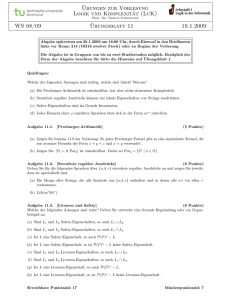 Blatt 11 - LS1 - Logik in der Informatik