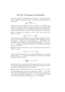 Uber die Verteilung der Primzahlen