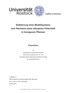 Etablierung eines Modellsystems zum Nachweis eines