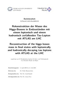 Rekonstruktion der Masse des Higgs