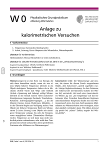 Merkblatt zur Kalorimetrie - TU Darmstadt