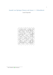 Anzahl von Springer-Touren auf einem 8 × 8 Schachbrett
