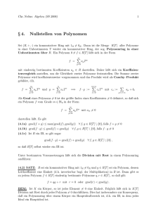 § 4. Nullstellen von Polynomen