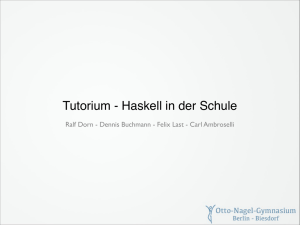 Tutorium - Haskell in der Schule