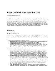 User Defined Functions im DB2