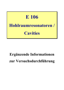 E 106 Hohlraumresonatoren (Cavities)