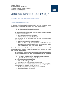 „Lösegeld für viele“ (Mk 10,45)? - Ruhr