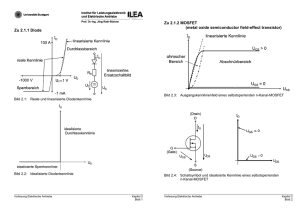 Zu 2.1.1 Diode Zu 2.1.2 MOSFET (metal oxide semiconductor field