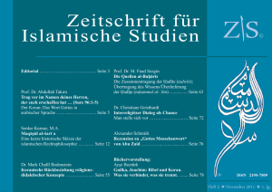 Zeitschrift für Islamische Studien 2. Ausgabe