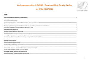 Vorlesungsverzeichnis GeStiK – Zusatzzertifikat Gender Studies Im